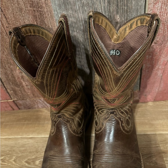 Ariat Sport Wide Square Toe Rodeo Cowboy Boots Mens 9.5 D EUC - Picture 6 of 8